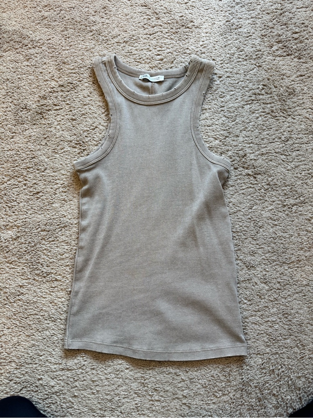 Zara Ribbed Tank Top in Gray